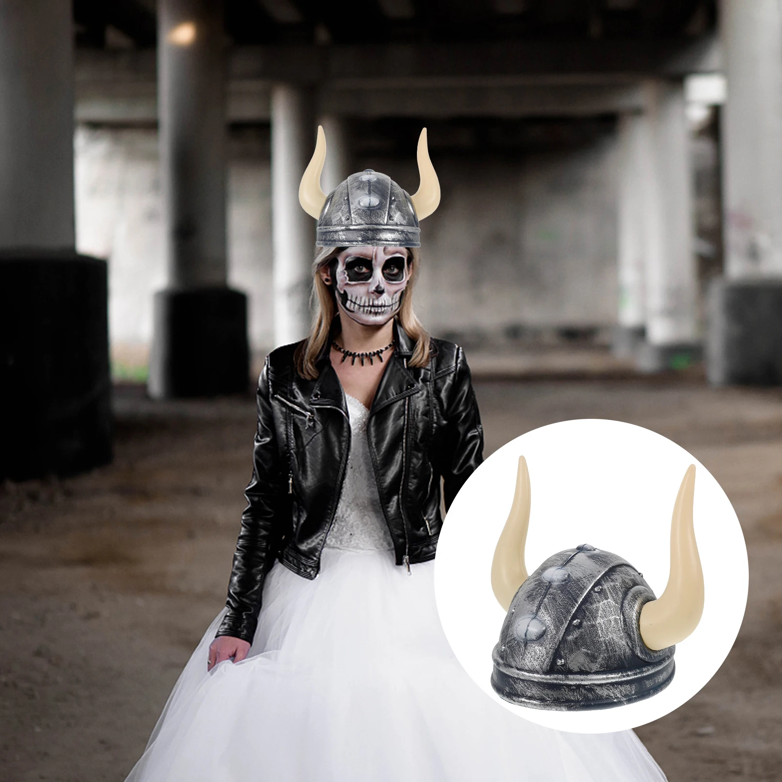 Viking Horn Hat Buffalo Hats for Halloween Party Photo Prop Lightweight Plastic Bull Horns Accessories Cosplay