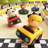 Press and Go Car Toys for Toddlers 1-3, Baby Animal Racing Cars, Infant Play Vehicle Set, Baby Push Go Friction Car Toys