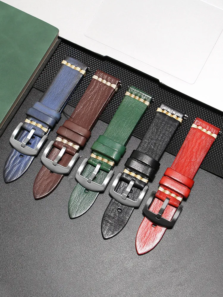 

Polished Calfskin Watch Strap for Men, Suitable for Panerai Lumino PAM441 Duer, Stealth Series 22/24mm