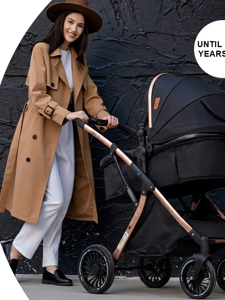 Eierschalen-Babykorb Kinderwagen 3 in 1 Kokon-Design Umwandelbarer Kinderwagen Hochlandschafts-Klapp-Reisesystem für Babys
