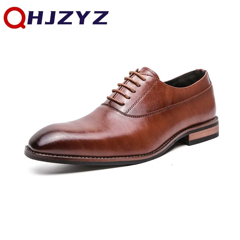 

Luxury Men Gentleman Office Casual Shoes 2024 Fashion High Quality Male Pointed Oxford Wedding Leather Dress Shoes