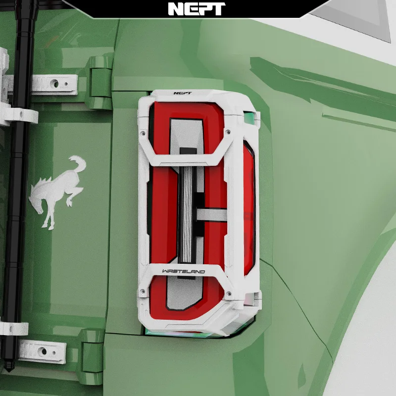 JHO Retro White Taillight Guard Frame for Ford Bronco 2022-2026 Rear Light Protective Cover Off-Road Exterior Accessories