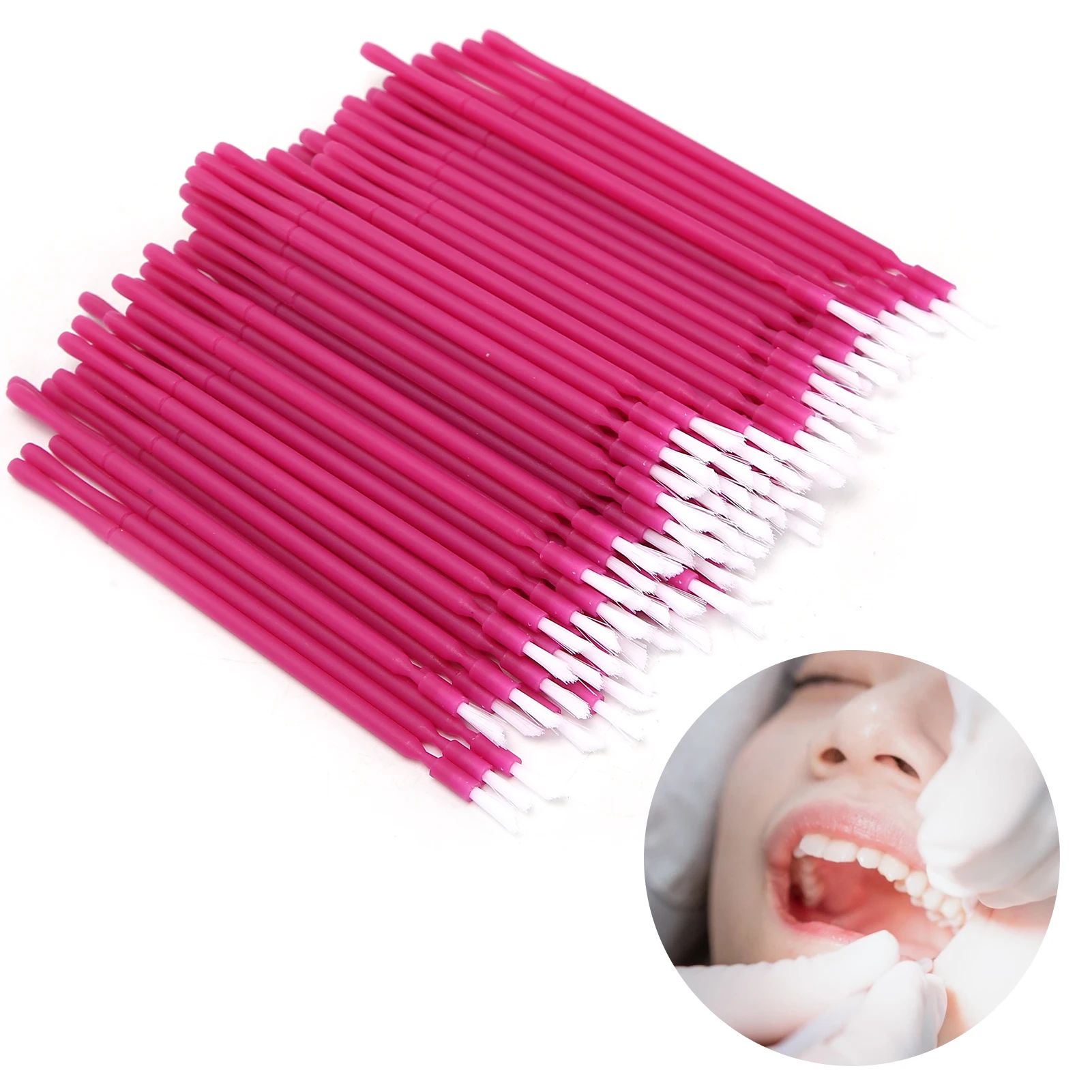 100 PCS Dental Micro Applicator Disposable Bendable Ultrafine Purple Dental Brush For Oral Care