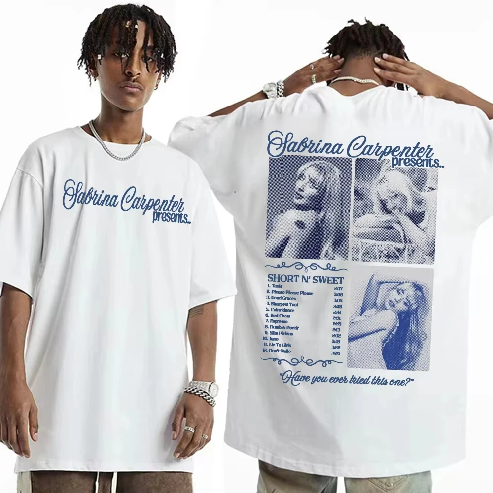 

Sabrina Carpenter Short N' Sweet Tour T Shirts Men Women Harajuku Hip Hop Street T-shirt Casual Short Sleeve T Shirt