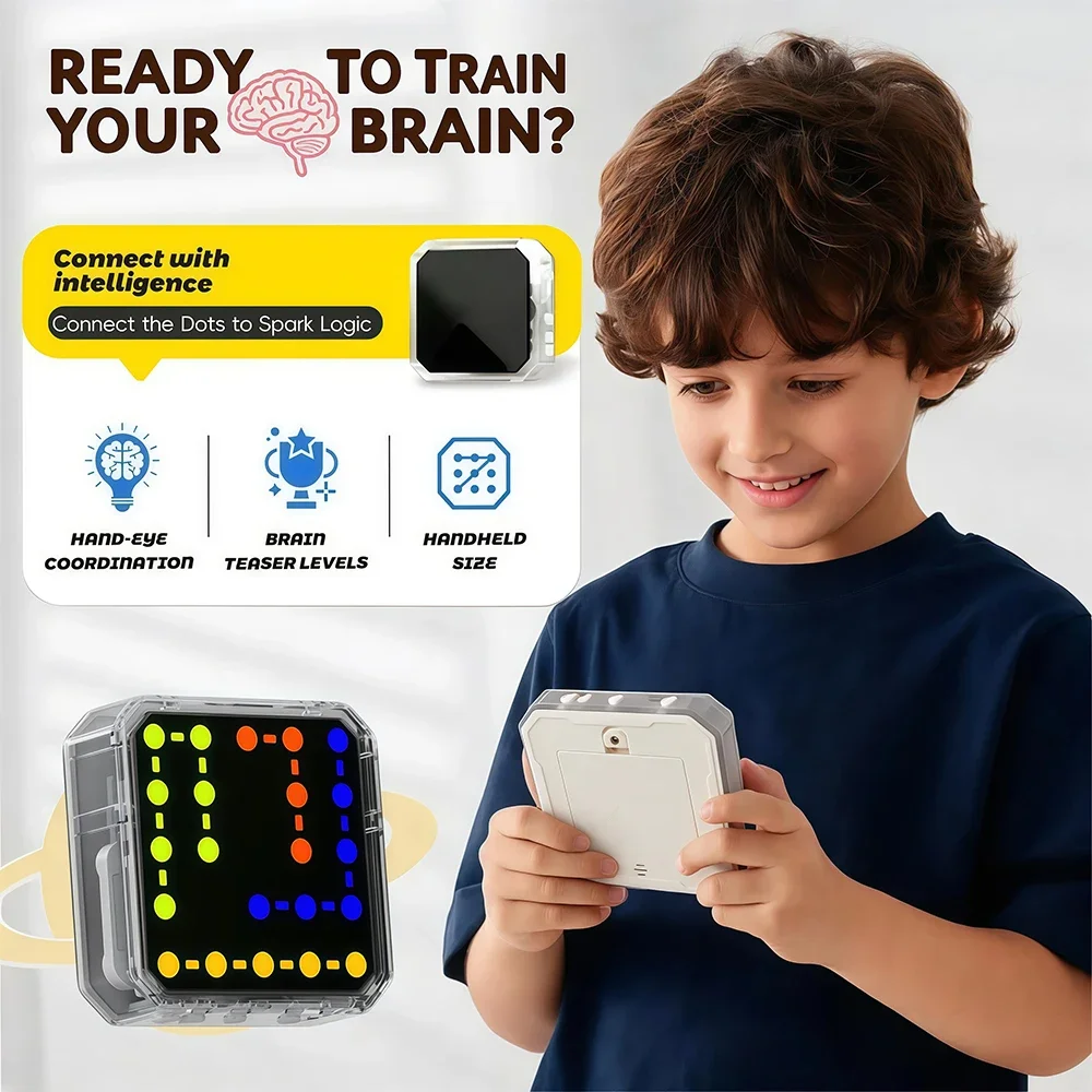 Handheld Electronic Puzzle Game Toy, Brain Teaser Game Console,Logic Training Kids Educational Learning Toy Home Travel Birthday