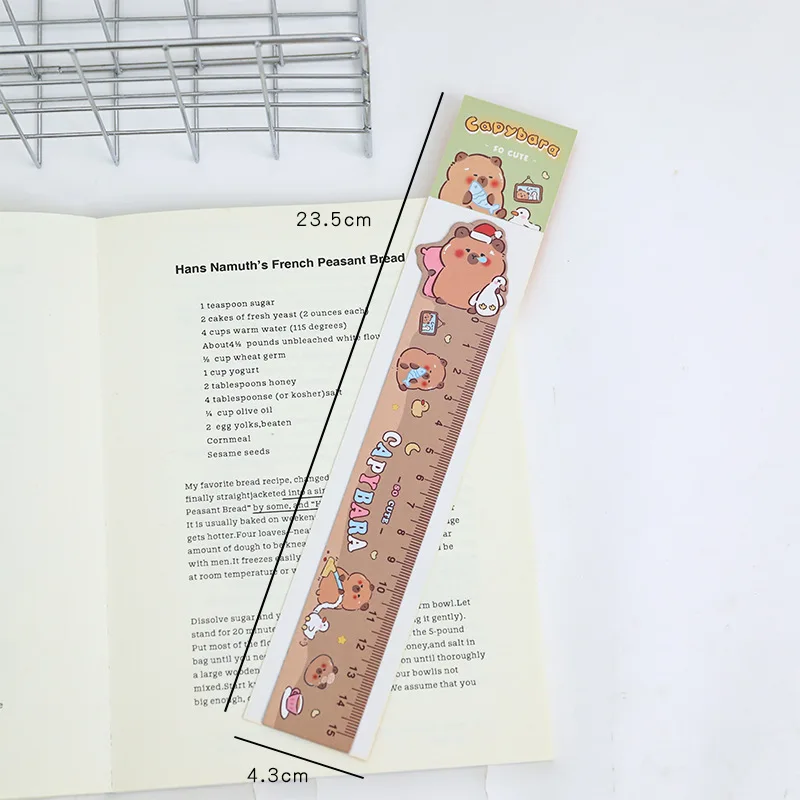 Cartoon Capybara Magnetic Bookmark Ruler Cute Irregular Drawing Ruler for Students Creative Kawaii Kids School Stationery