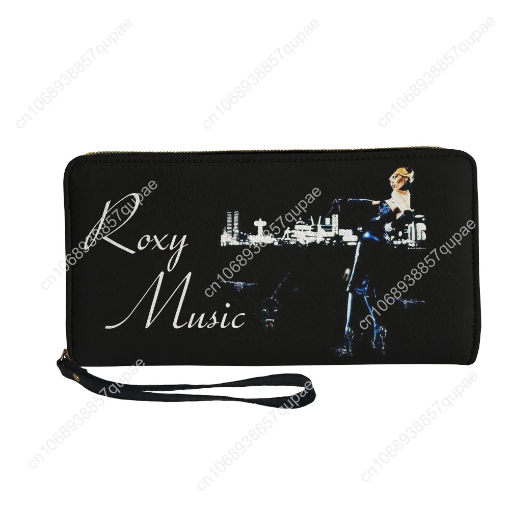 Roxy Music Vintage Rock Band Custom Wallet Purse Mens Women Teenagers Zipper Long Wallets Double Print  Portable Wallet Gift Bag