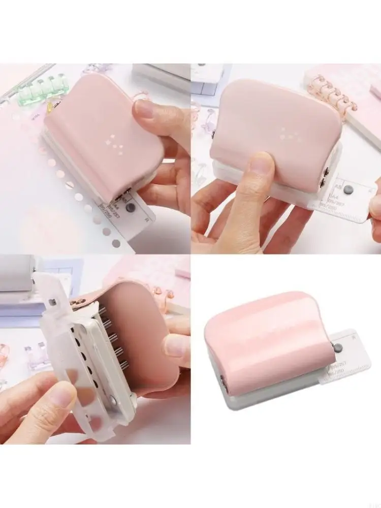 Mini Hole Punches Small 5 Hole Puncher with 5 Sheets Capacity, Compact Handheld Hole Punches for Home Office School Use 