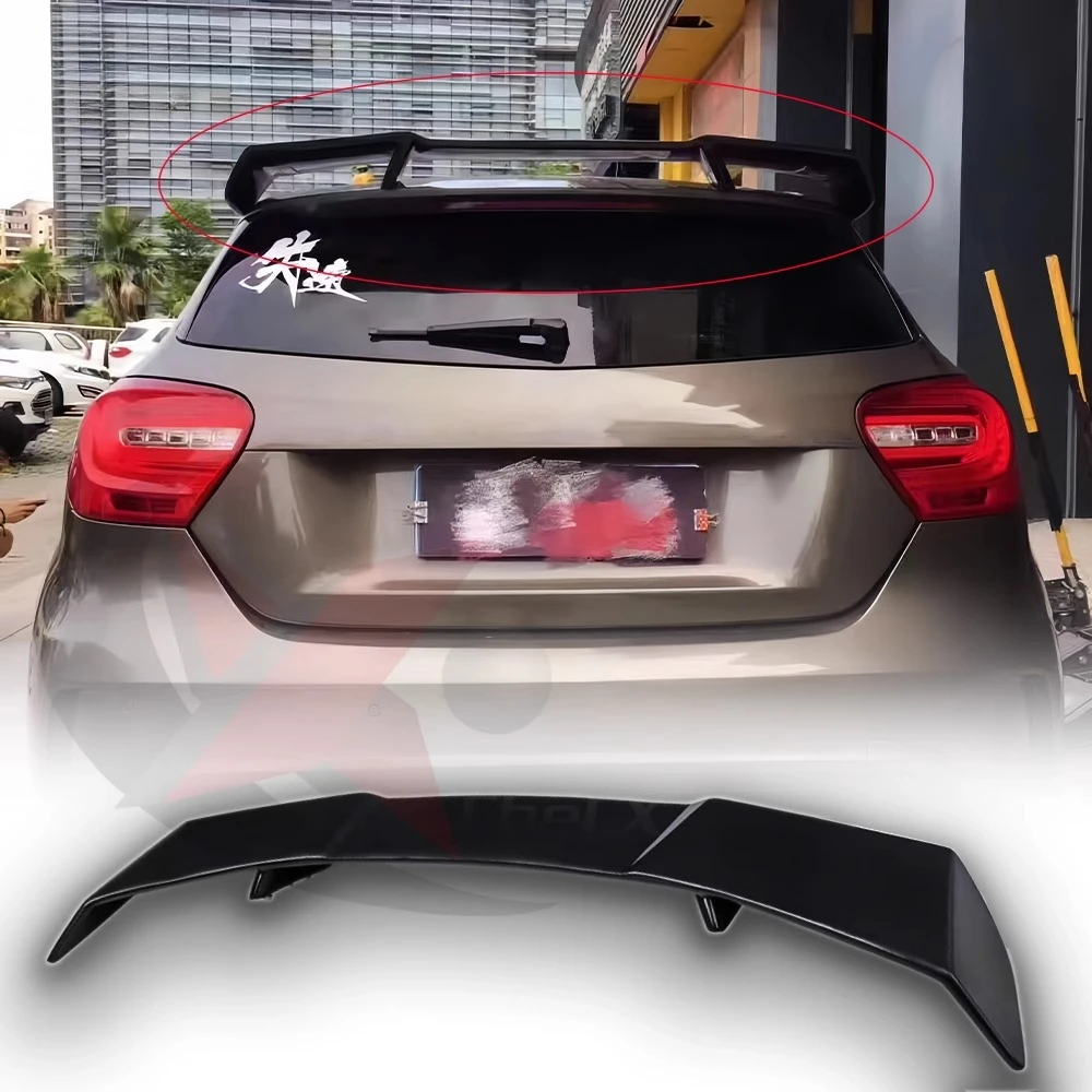 

Для 13-18 Mercedes Benz W176 A-класса A180 A200 A260 A45 модифицированный хвост из углеродного волокна верхнее крыло спойлер багажника диффузор кузовный комплект