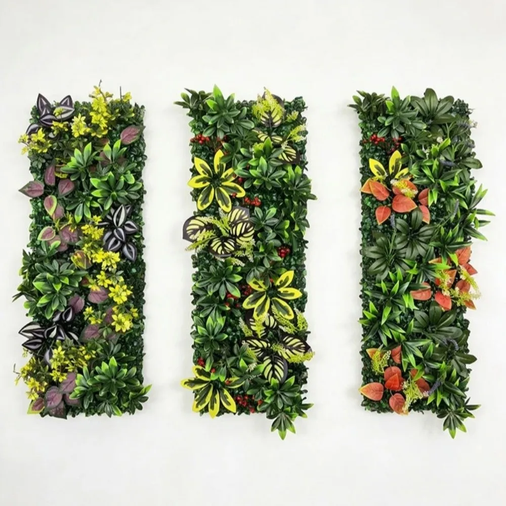 Realistic Artificial Plant Grass Wall Vibrant Greenery Ivy Faux Jungle Grass Panel Branches Rattan Leaves