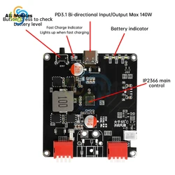 140W Çift Yönlü Hızlı Şarj Modülü 2S 3S 4S 5S 6S Lityum Pil Şarj Kartı IP2366 Li-ion Lifepo4 BMS Şarj Modülü
