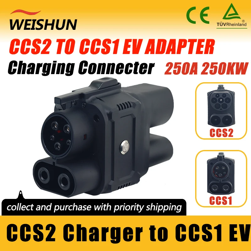 

CCS2 TO CCS1 EV Adapter Electric Vehicle Charger Connecter for CCS2 Charger To CCS1 Electric Car Adapter