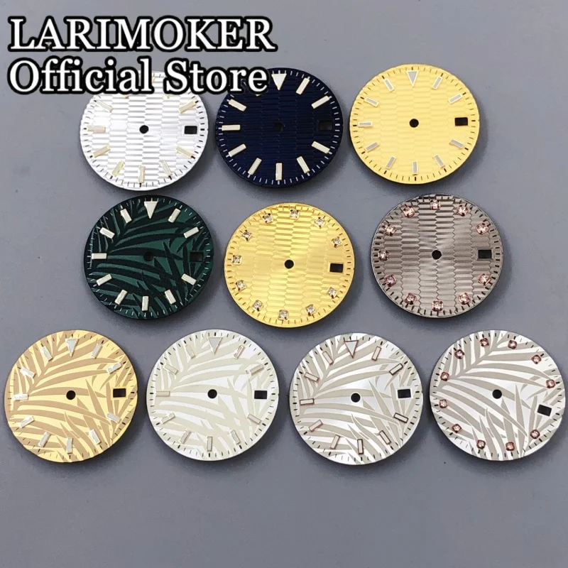 

LARIMOKER 29mm Black/White/Green/Yellow/Grey Watch Dial With Green Luminous Fit For NH35 Automatic Movement Watch Accessories