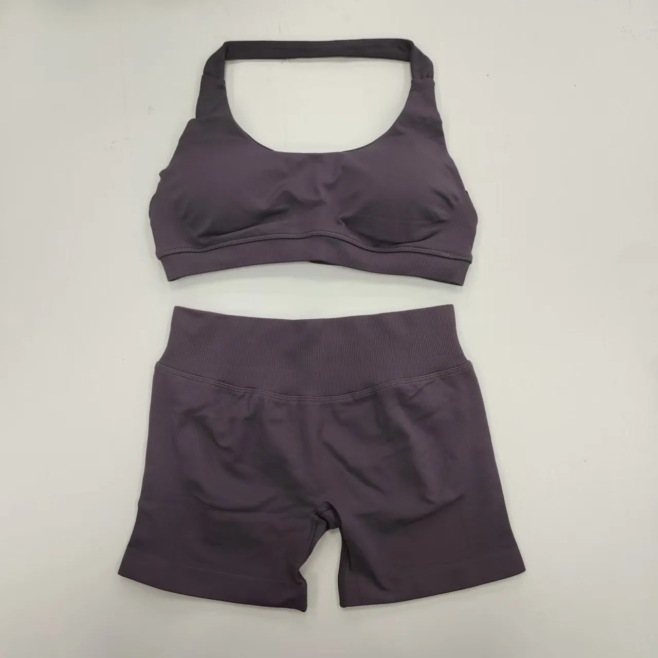 Gym Set Women Backless Tank Tops High Waist Scrunch Seamless Shorts Gym Suit Fitness Clothes Activewear Workout Sets