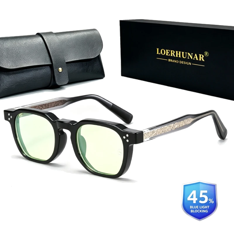 Korean Style Retro TR90 Square Thick-Rim Anti Blue Light Eyeglass  Full-Frame Literary Retro Glasses Frames for Men and Women