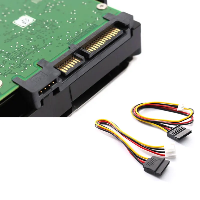 SATA 15 Pin Female To 4 Pin Female FDD Floppy Adapter Hard Drive Power Cord Cable XH2.54mm To Sata/VH3.96mm To Sata