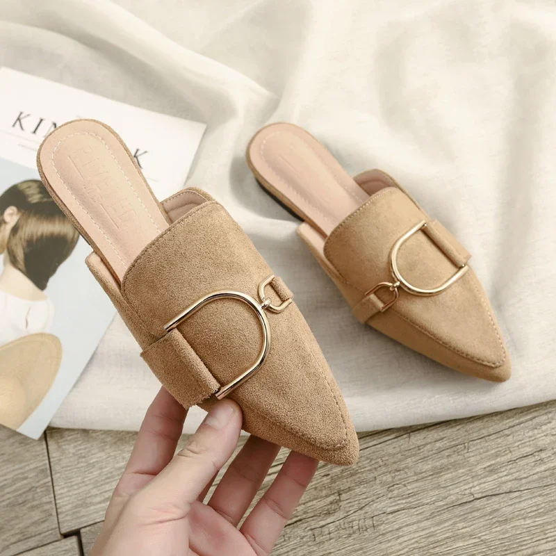 Women's Autumn Shoes Spring Outdoor Woman Mules Platform Slippers Flat  Sapatos Feminino Fashion Casual Moccasins Plus Size 42