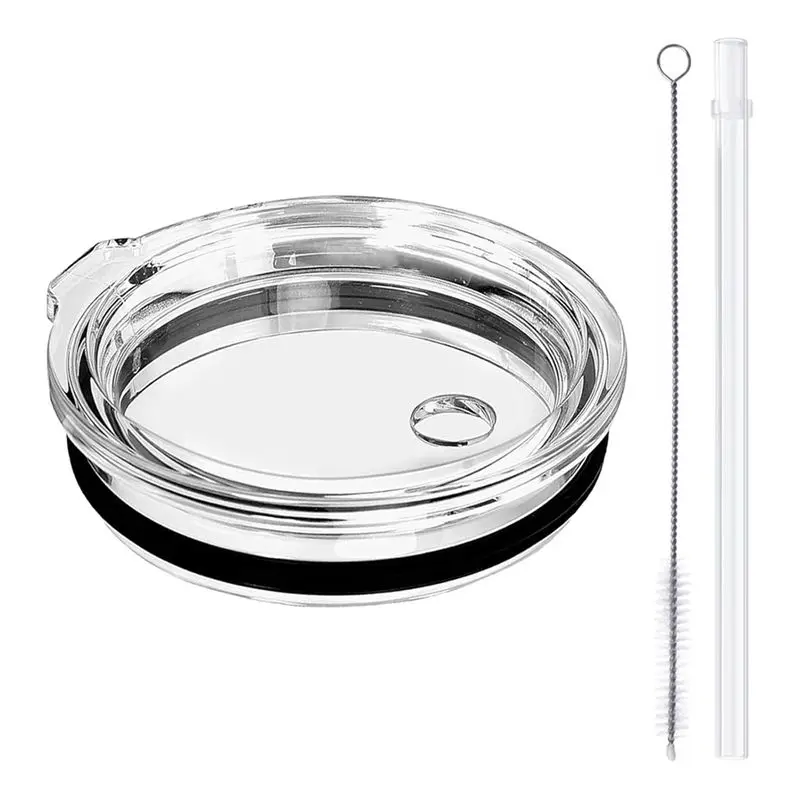 AT21-Spill Proof Lid With Straw, Replacement Straw Lids Compatible For YETI Rambler Straw Mug, Travel Straw Top Lids Cover