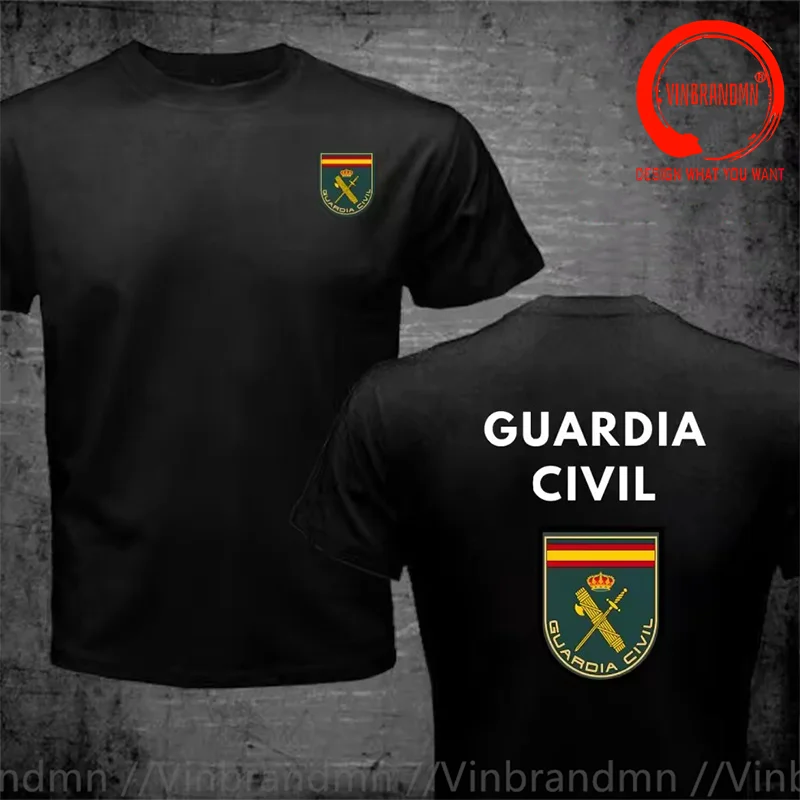 España Emblem Spain Guardia Civil T Shirt Men Fashion Trendy Casual Clothing Stylish Tops Tee Shirt Leisure Tshirt Men's T-Shirt