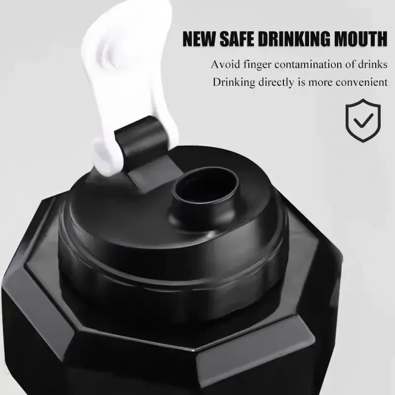 ダンベル型ウォーターボトル ダンベル入り クリアカップ スポーツウォーターボトル スポーツフィットネスジムトレーニング用 男性女性用