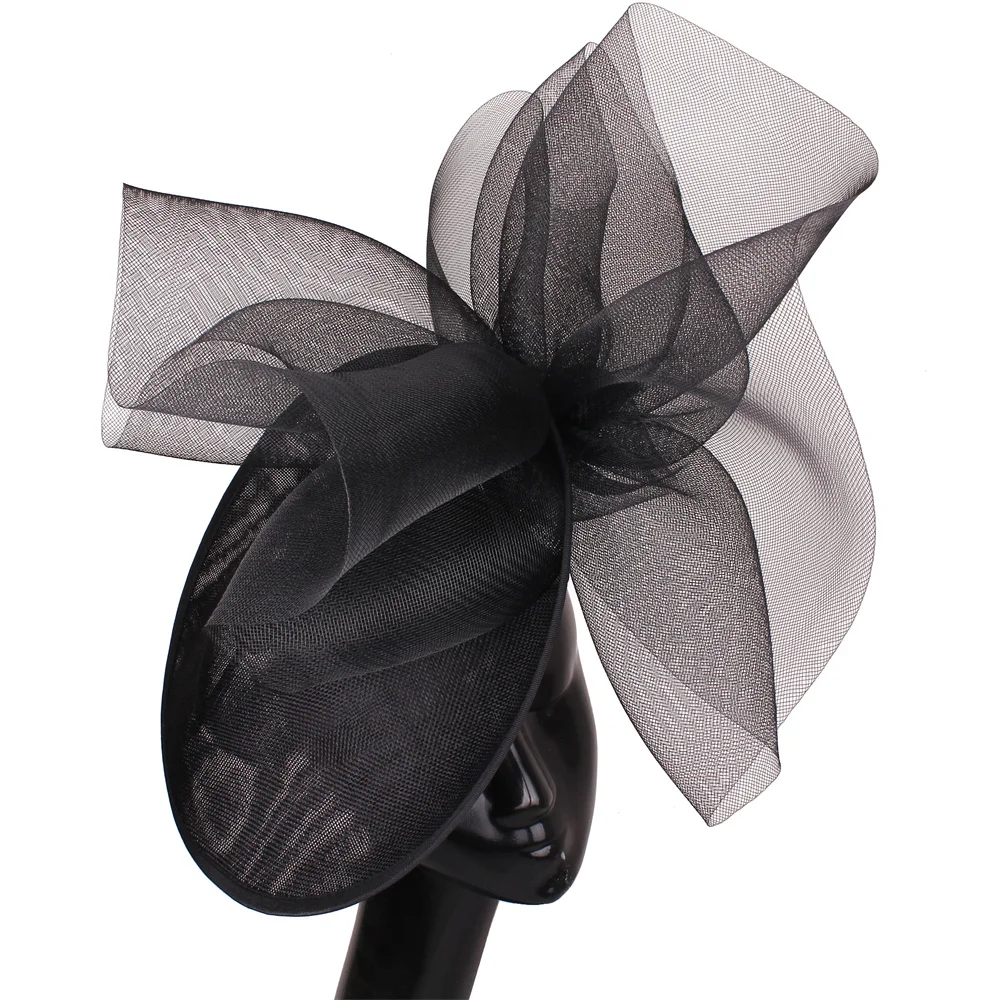 Khaki Big Derby Fascinator Hat Bride Wedding Headpiece Party Chapeau Cap With Hair Pin Ladies Mesh Church Race Hair Accessories