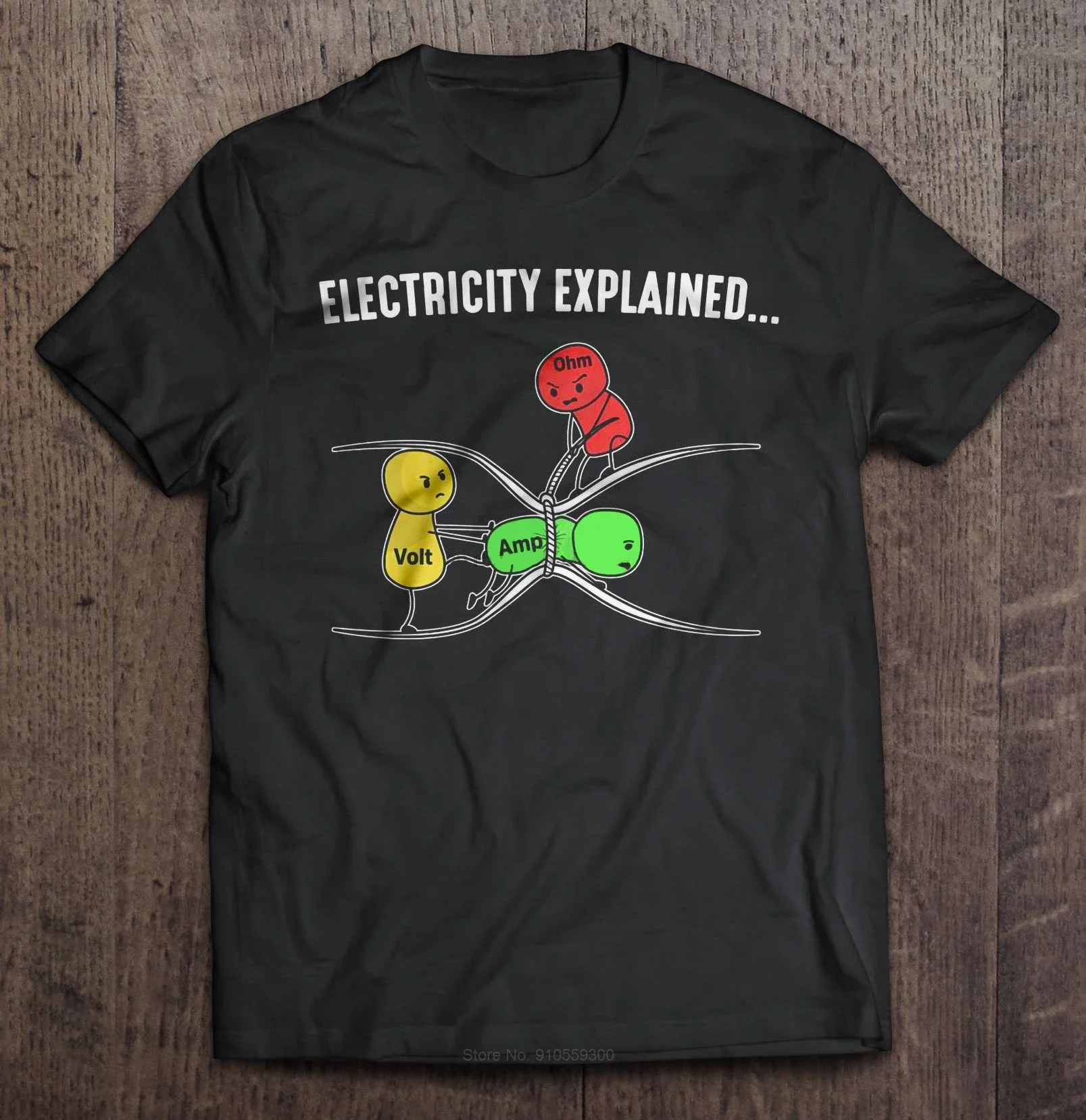 Men Funny T Shirt Fashion tshirt  Electricity Explained - Ohm's Law Version2  fashion t-shirt men cotton brand teeshirt