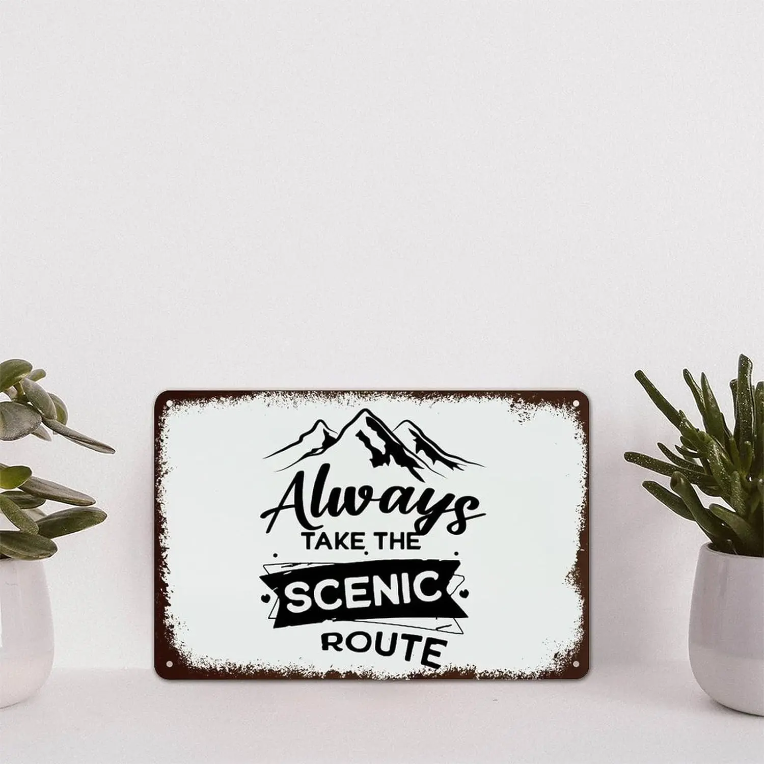 Забавные высказки винтажный алюминиевый налет всегда Возьмите живописный маршрут металлический жестяной знак настенное украшение 8x12 дюймов для кафе кофе бар Re