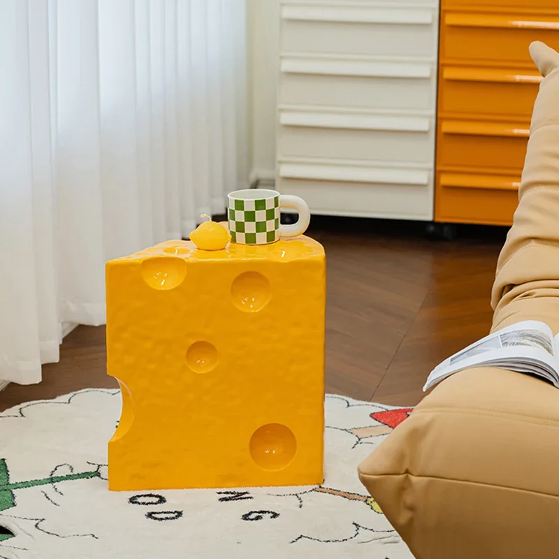 k*-Creative Cheese Coffee Table, Living Room Side Tables, Cake Shaped Tea Table, Mobile Storage Desk, Nordic Furniture,