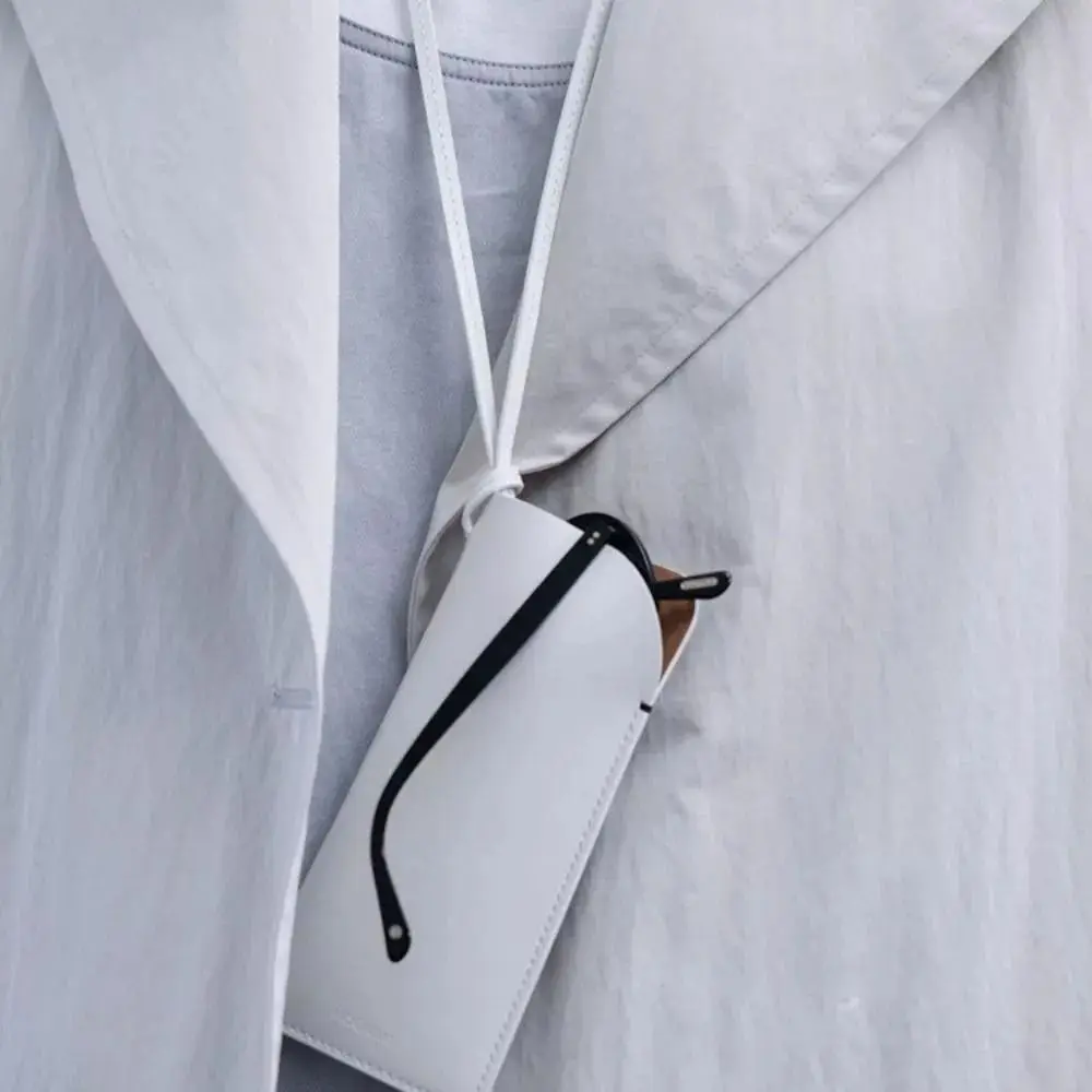 بو الجلود في الهواء الطلق نظارات حقيبة التخزين بلون نظارات حالة النظارات الشمسية تخزين كليب معلقة الرقبة حقيبة نظارات