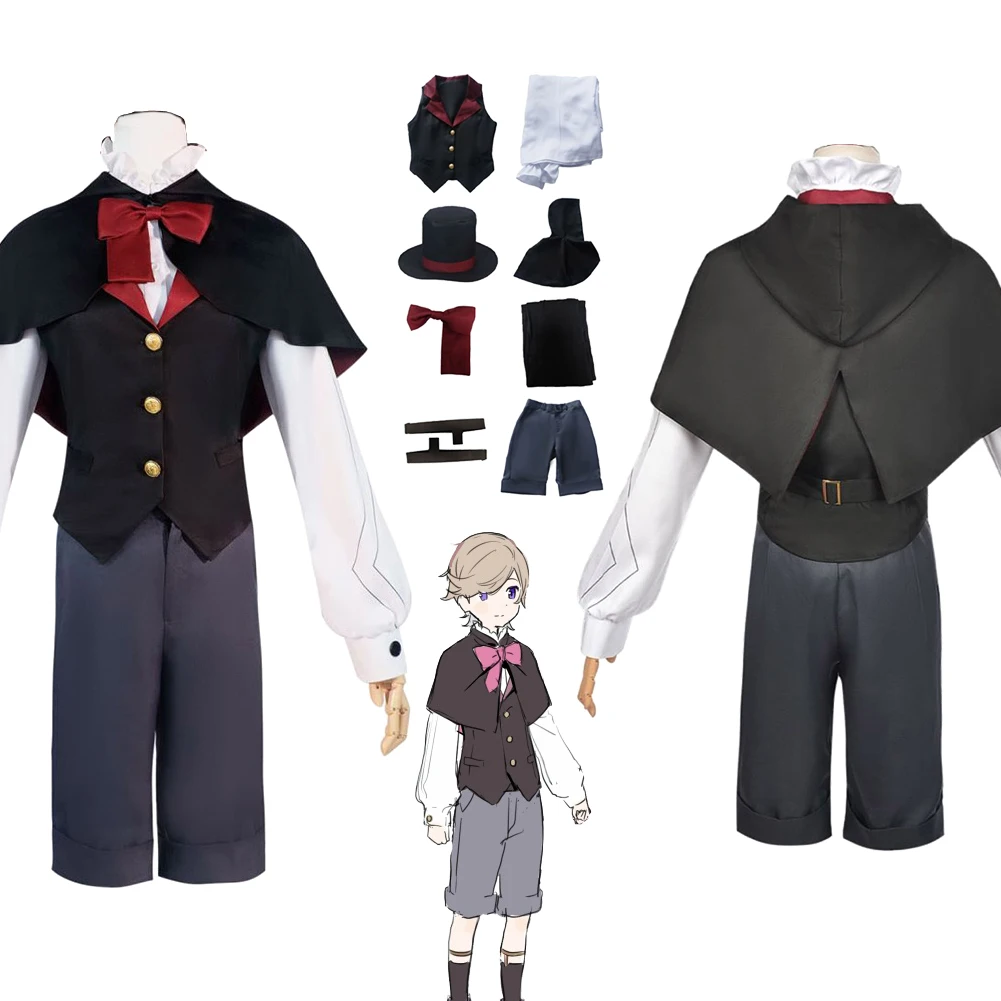 Spel Genshin Impact Cos Little Lyney Cosplay Kostuum Outfits Fantasie Vest Shirt Accessoires Halloween Carnaval Pak Voor Rollenspel