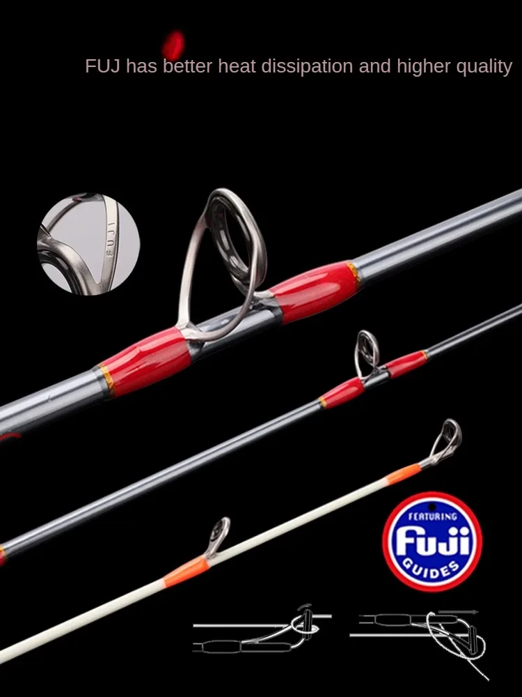 Full Fuji Parts Jigging Rod 1.38M1.58M1.8M2.1M2.4M Jig Weight 100-500G High Carbon Boat Rod Ocean Fishing Rod Slatwater