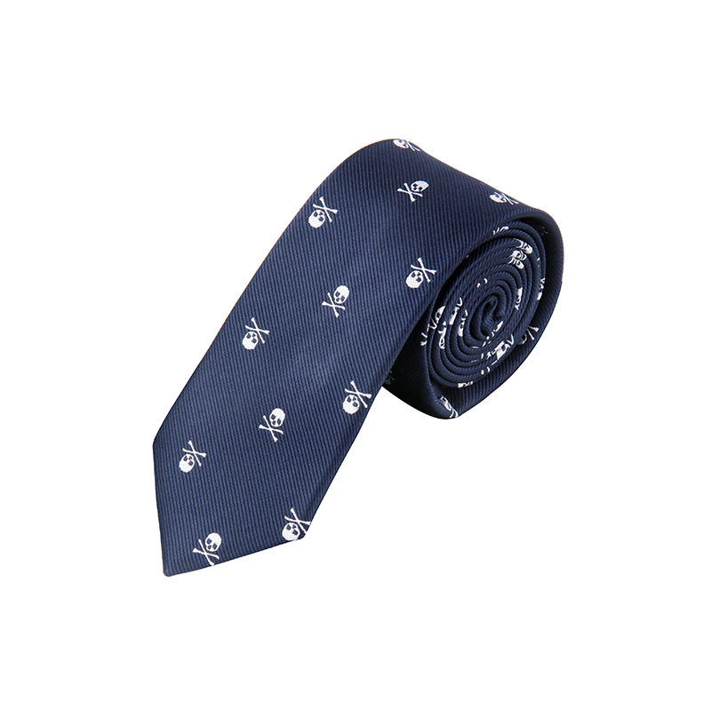 Silk Ties for Men Women 1200-PIN 6CM 2.36\'\' Gothic Street Fashion Accessories Tie Skull Pattern Black Blue Purple Necktie