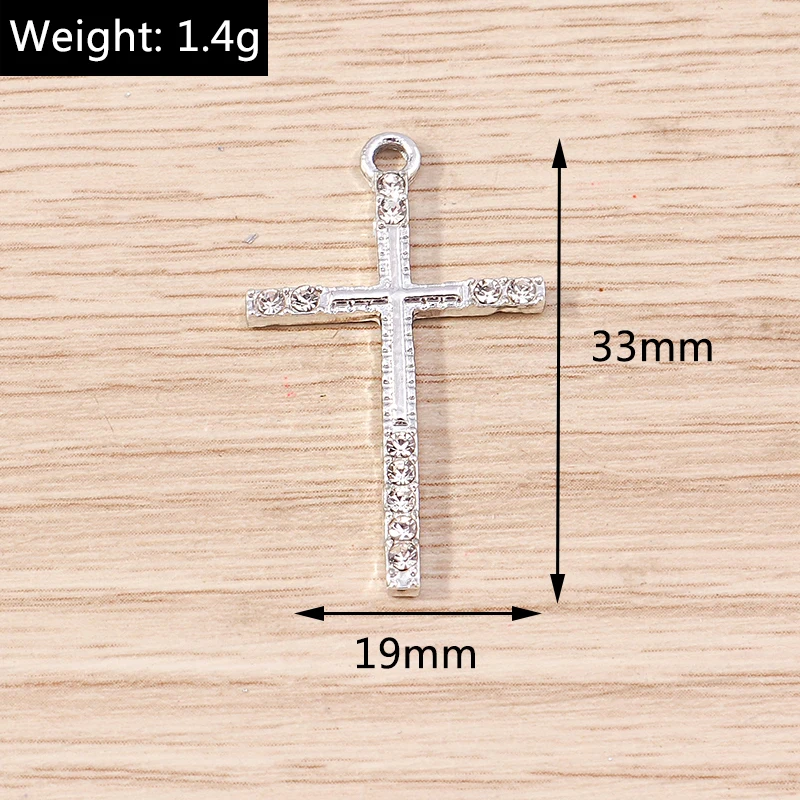 10 stücke 17x29mm Mode Kristall Kreuz Charms Anhänger für die Herstellung von DIY Tropfen Ohrringe Halsketten handgemachte Schlüssel anhänger Schmuck Ergebnisse – Detail 11