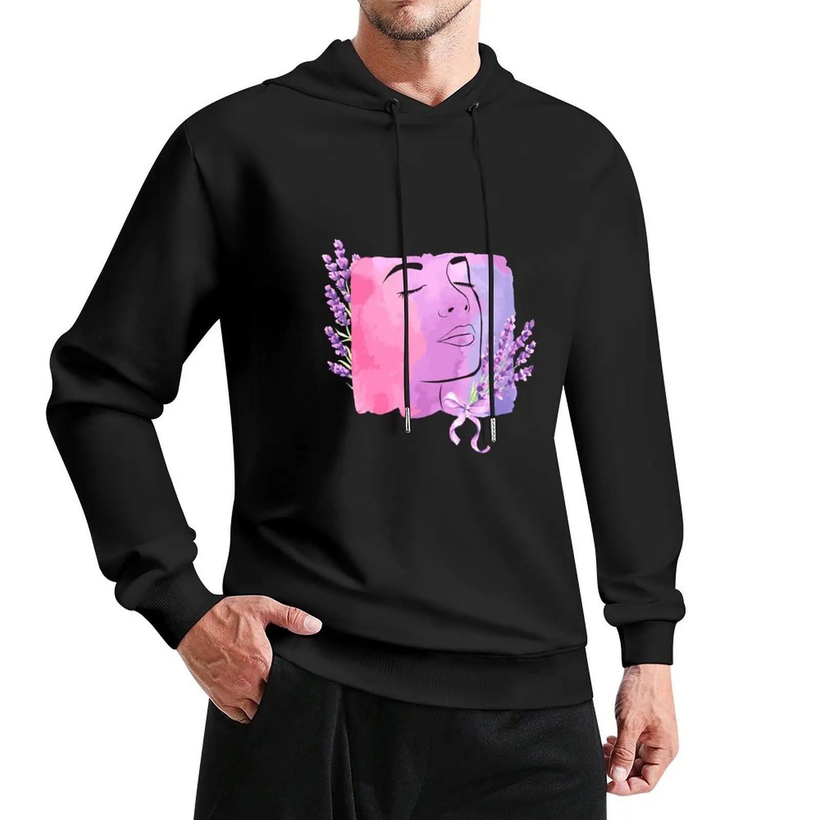 

Lavender faced Pullover Hoodie men's clothes hooded shirt new in hoodies