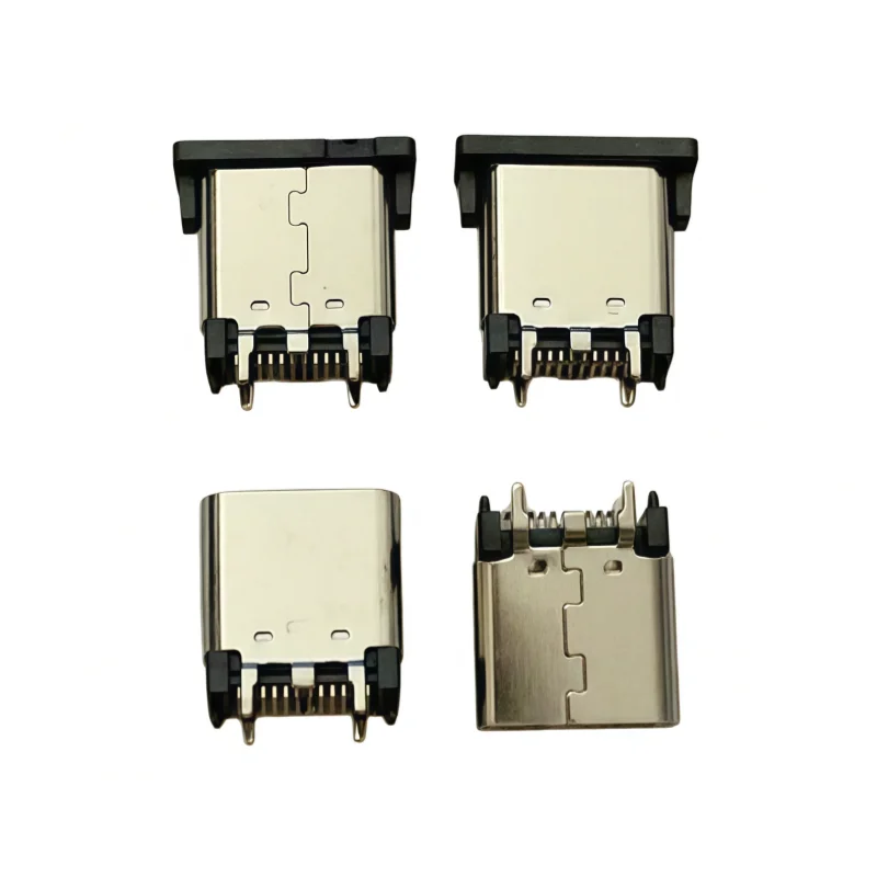 Micro USB 3.1 Type C Jack Plug Female Socket Connector Full Sticker 24 Pin Vertical 180° Degrees 5.6-9.3H Height SMD SMT DIY PCB