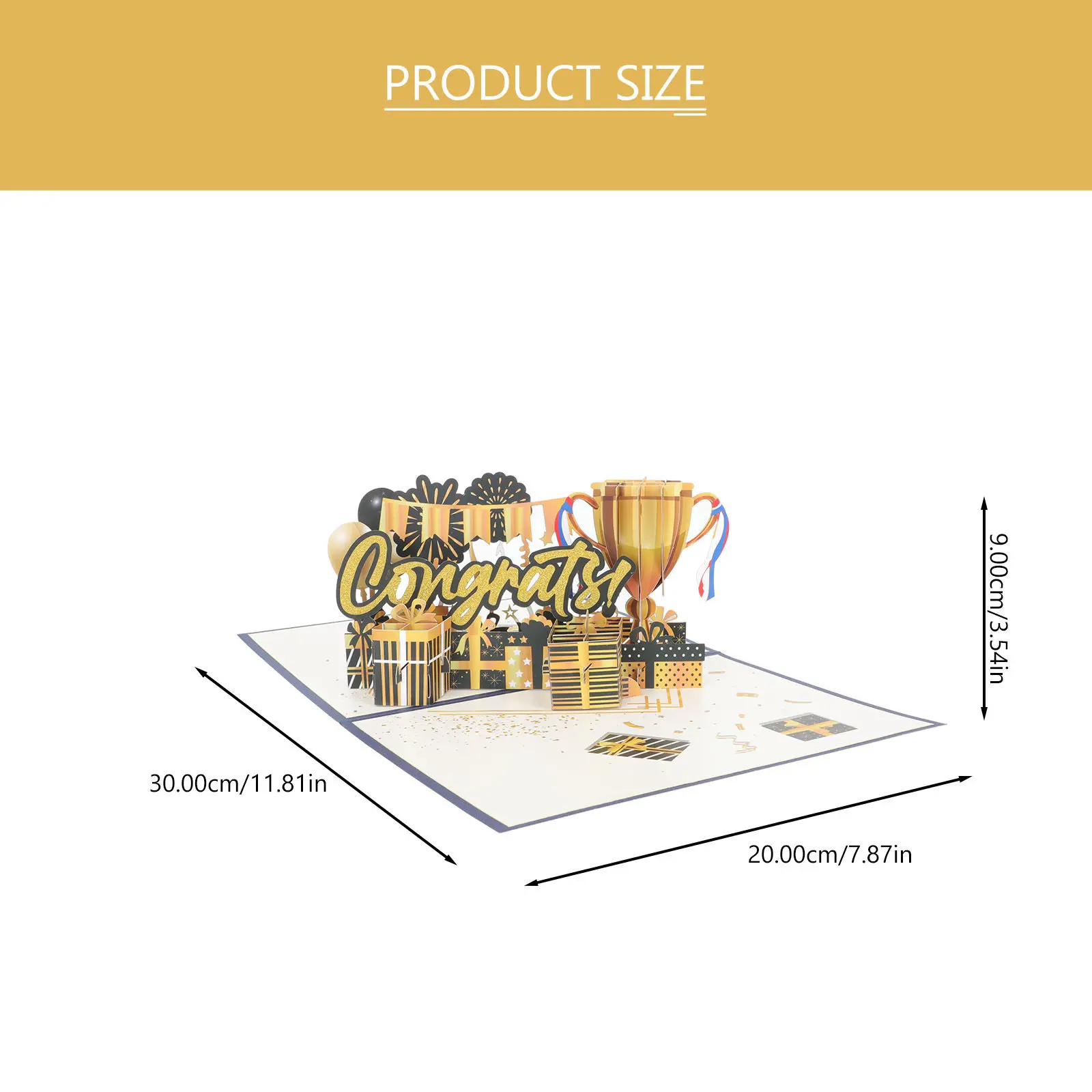 3D Graduation Popup Greeting Card Elegant Graduation Themed Design Portable Lightweight Surprise Opening Effect Congrats Pop-Up