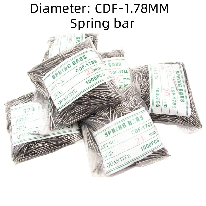 Diameter:1.78MM 1000PCS/Lot Stainless Steel Spring Bar 13mm 14mm 15mm 16mm 17mm 18mm 19mm 20mm 21mm 22mm 23 24 25 26 28 30mm Pin