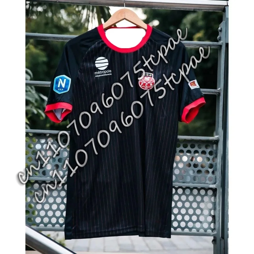 FC Rouen 25-26 Home and Away Footbool Jersey T-shirt 3D Printed Comfortbale T-shirt Same for Adults and Children