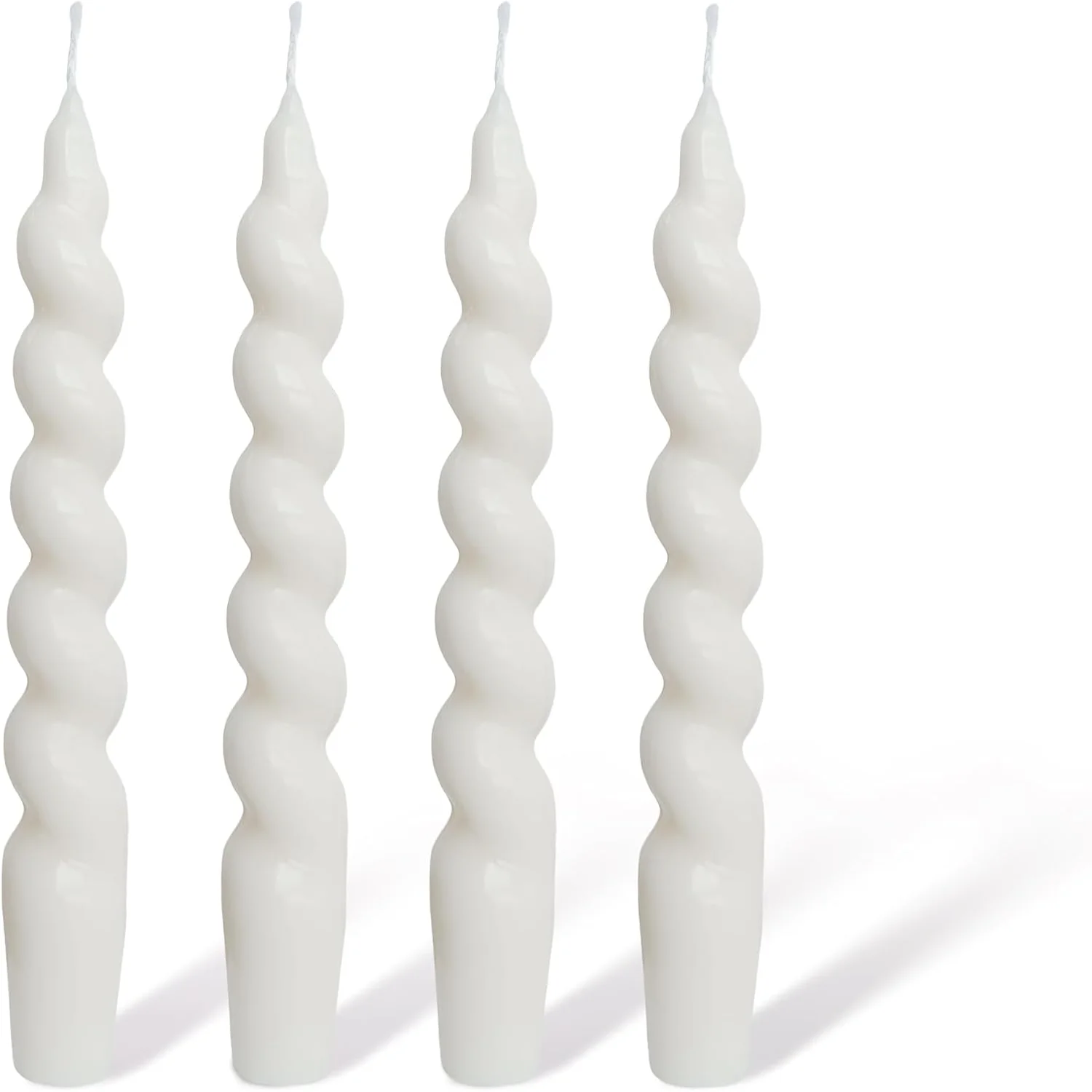 White Spiral Taper Candle Twisted Candlestick Smokeless Candle Stick Unscented Wax Candles for  Weddings Festive Seasons