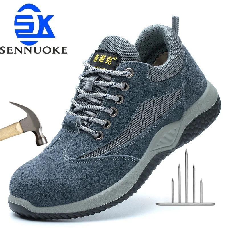 Safety Shoes Men for Work Lightweight Sport Sneakers Steel Toes Free Shipping Safety Tennis Protection for the Feet Original