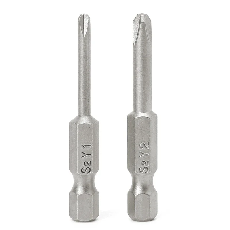 2 Pcs 50mm 1/4'' Shank Tri-wing Y Tip Head Screwdriver Bits Set