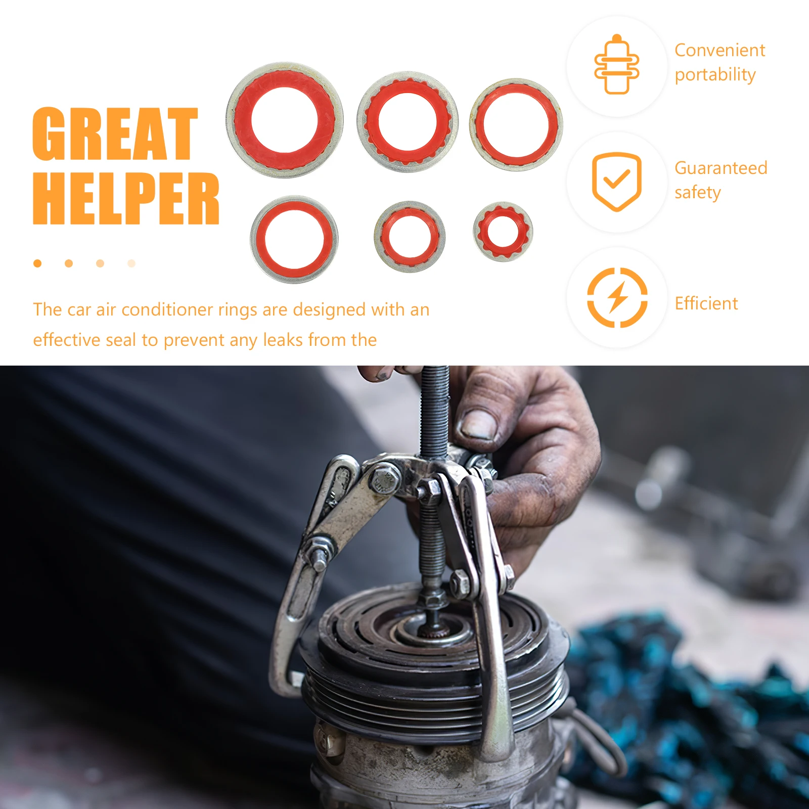 

30pcs Air Conditioning Compressor Gasket Black Repair Kit Stainless Steel Seal Automotive Replacement Ac Rings For Cars