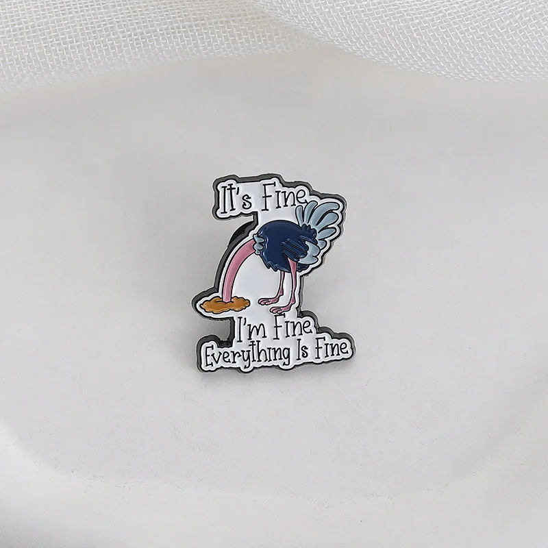 Broche drôle en forme d'autruche, série animale, mode polyvalente, insigne en métal créatif, accessoires pour vêtements, cadeau