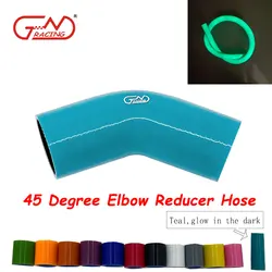 Universal Silicone Tubing Hose 45 Degrees Reducer Connector Car Intercooler Turbo Intake Pipe Coupler Teal Multi Size