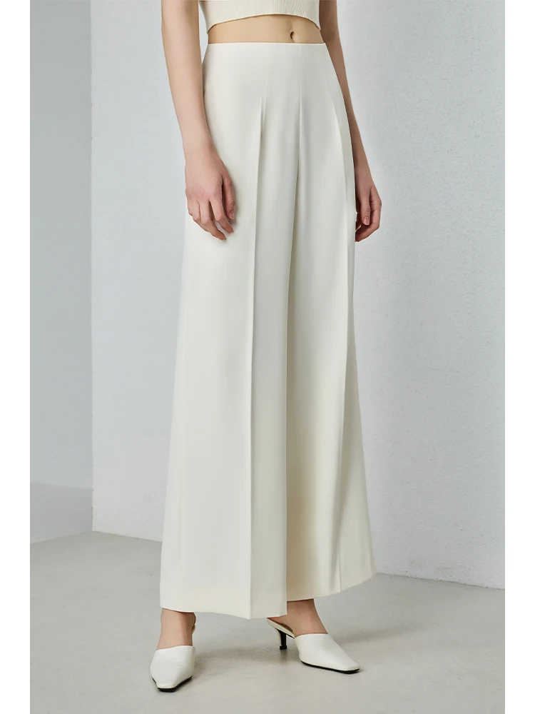 

Универсальные широкие брюки UNQ с завышенной талией, драпированные, быстросохнущие, легко гладятся, с диагональной текстурой, стройнящие, повседневные, из полиэфирного волокна, прямого кроя