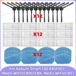 Adatto per Kabum Smart 100 KBSF007 Aspirapolvere Robot Parti di Sostituzione Accessori Spazzola Laterale Filtro HEPA Panno da Lavaggio Tuta di Gomma