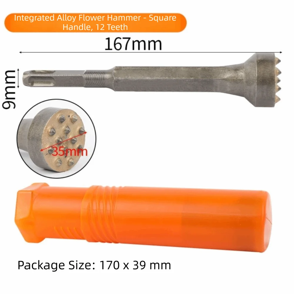 Alloy Head Bushing Bit Surface Roughening Round Square HexagonTips Bushing Hammer Head Multifunctional Breaker