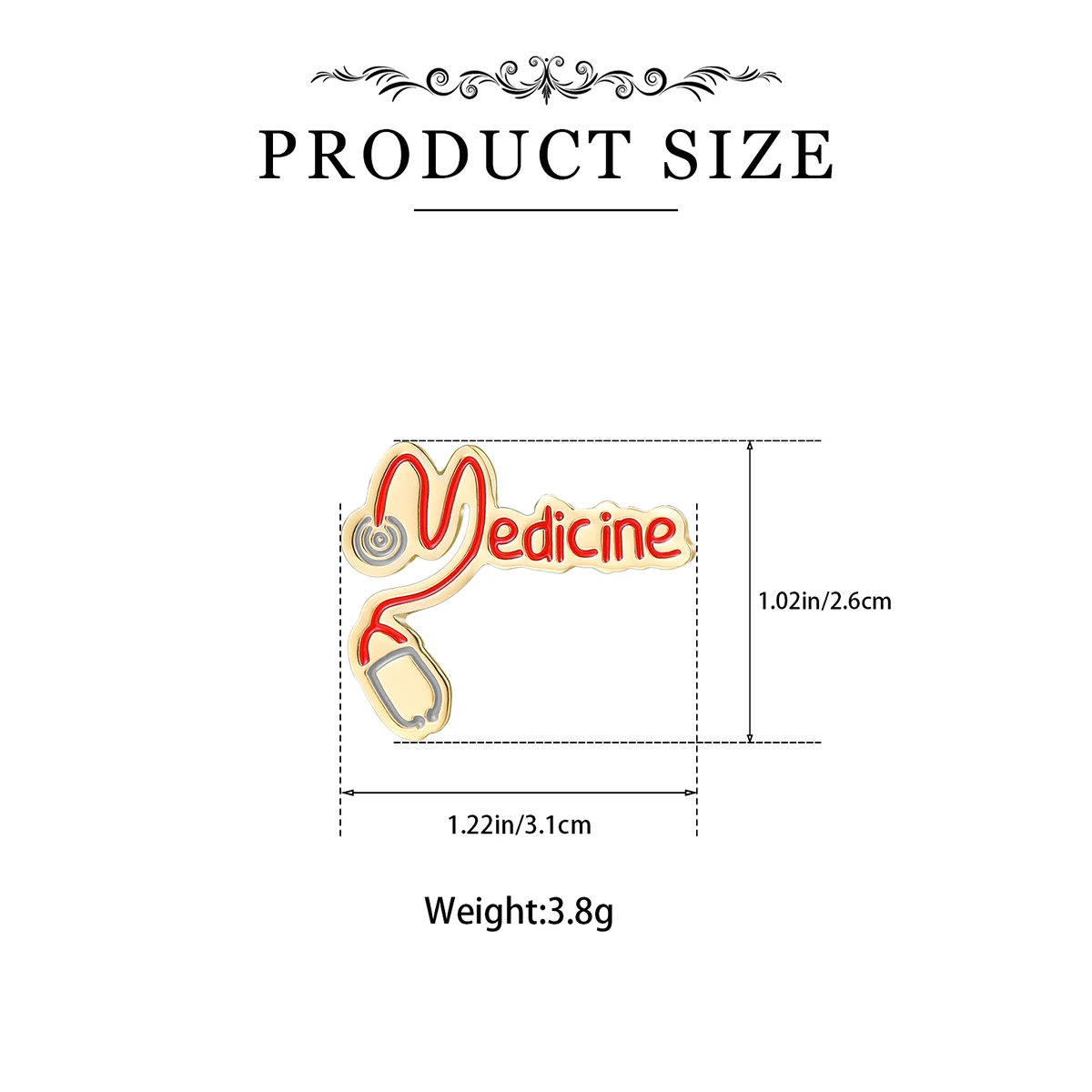 Harong الإبداعية الطب سماعة الطبيب المينا بروش دبوس الطبية التلبيب الحبل معطف حقيبة شارة الملحقات للطبيب ممرضة طالب #2