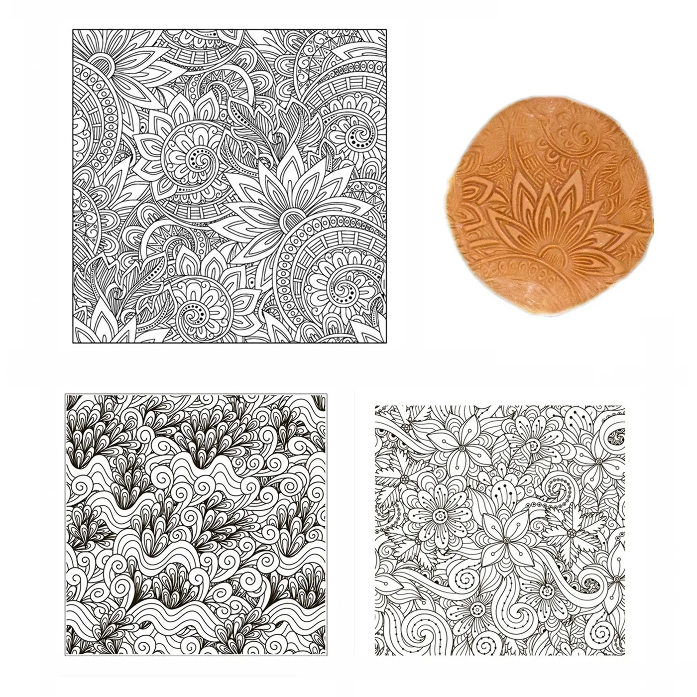 SNASAN Polymer Clay Texture Stamp Sheets Mandala Pattern DIY Embossing Art Clay Pottery Tools Supplies Individual Design