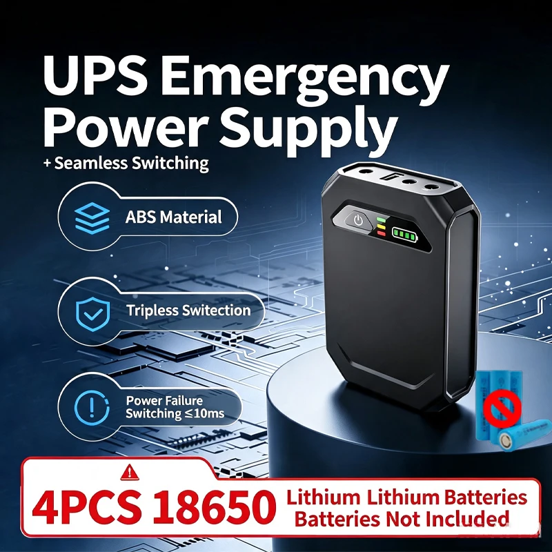 EU Plug UPS Uninterruptible Power Supply DC 12V Backup 18650 Battery Power WIFI Router Optical Modem Built-In Adapter 5V/9V 18W